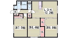 ユーミーくりやま  ｜ 兵庫県姫路市栗山町（賃貸マンション3LDK・1階・72.20㎡） その2