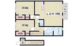 クローバーシャトレ  ｜ 兵庫県姫路市花田町上原田（賃貸アパート2LDK・2階・64.90㎡） その2