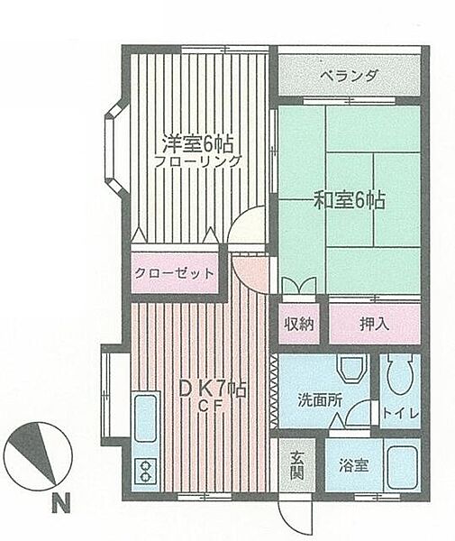 神奈川県座間市相武台2丁目(賃貸アパート2DK・2階・41.00㎡)の写真 その2