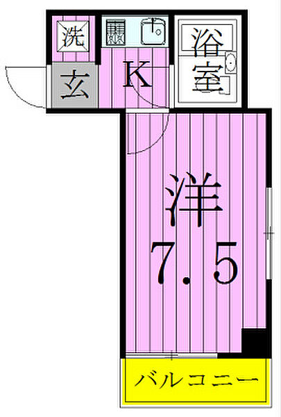 ビューハイツ本町 206｜千葉県松戸市本町(賃貸マンション1K・2階・20.65㎡)の写真 その2