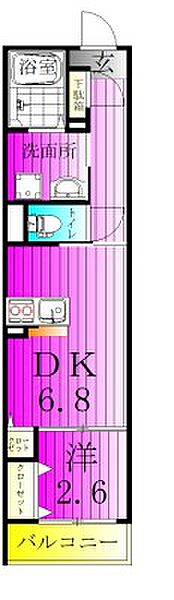 メグリオ新松戸 304｜千葉県松戸市新松戸７丁目(賃貸アパート1DK・3階・27.69㎡)の写真 その2