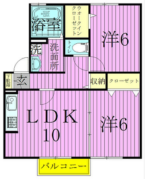 K・ファミリア 105｜千葉県白井市冨士(賃貸アパート2LDK・1階・55.20㎡)の写真 その2