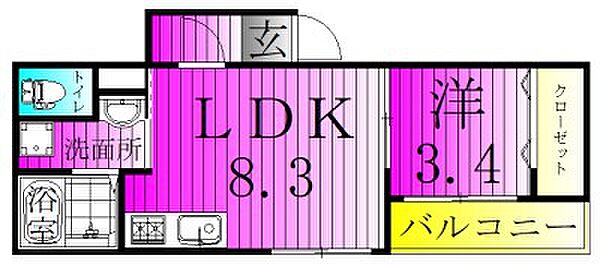 スカイヒル北小金 301｜千葉県松戸市根木内(賃貸アパート1LDK・3階・30.34㎡)の写真 その2