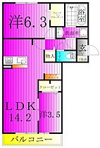 プランドール　A 303 ｜ 千葉県松戸市松戸新田371-1（賃貸アパート1LDK・3階・54.36㎡） その2