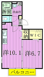 北総鉄道 松飛台駅 徒歩10分の賃貸アパート 1階1LDKの間取り