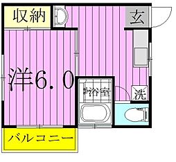 コーポメグミ 2階1DKの間取り