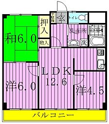 メゾン北初富 2階3LDKの間取り