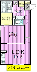 Arcobaleno 3階1LDKの間取り