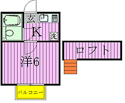JR常磐線 新松戸駅 徒歩14分の賃貸アパート 1階1Kの間取り
