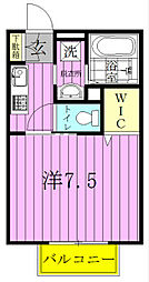グランシャリオ 2階1Kの間取り