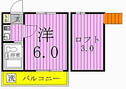 アネックス新松戸77 1Kの間取図画像