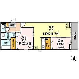 FerroPalazzoC 2LDKの間取図画像