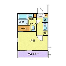 ラフィーナー松戸 1Kの間取図画像