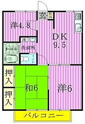 エステートピア吉井町 3DKの間取図画像