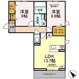 Espoir  2LDKの間取図画像