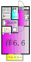 コモド馬込沢B 1Kの間取図画像