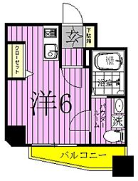 メインステージ松戸 ワンルームの間取図画像