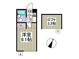 ジュネパレス松戸第68 1Kの間取図画像