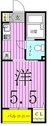 フォセット松戸・上本郷 1Kの間取図画像