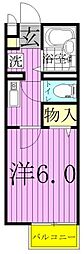フレールヒル 1Kの間取図画像