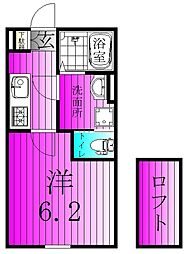 松戸市六実4丁目アパート 1Kの間取図画像