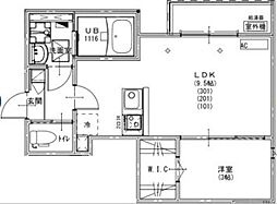 KEIAI RESIDENCE 松戸II 1LDKの間取図画像