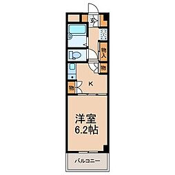 カーサベルデ 1Kの間取図画像