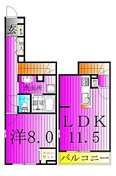 エクセレントリリーH 1LDKの間取図画像