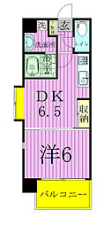 アーク松戸レジデンス 1DKの間取図画像
