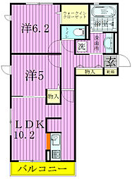 エスペランサ 2LDKの間取図画像