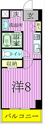 セナリオフォルム松戸1 1Kの間取図画像