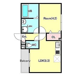 ジーメゾン鎌ケ谷シエル 1LDKの間取図画像