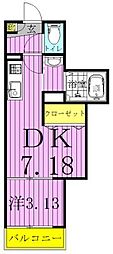 フロンティア 1DKの間取図画像