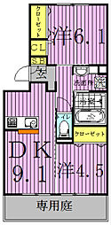 シャルート 2LDKの間取図画像