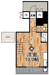 山麓ハイツ ワンルームの間取図画像