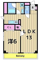 プリマヴェーラ 3階1LDKの間取り