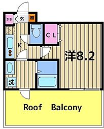 クレストコート綾瀬 1Kの間取図画像