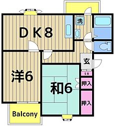 メゾンGP 2DKの間取図画像