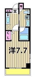ベルシード亀有 1Kの間取図画像