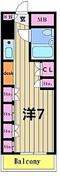 セトビル ワンルームの間取図画像