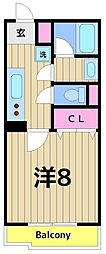 エレガンス綾瀬ファースト 1Kの間取図画像