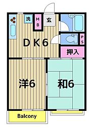 パークタウン1 2DKの間取図画像