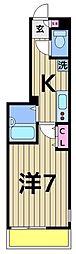 ウイング青井 1Kの間取図画像