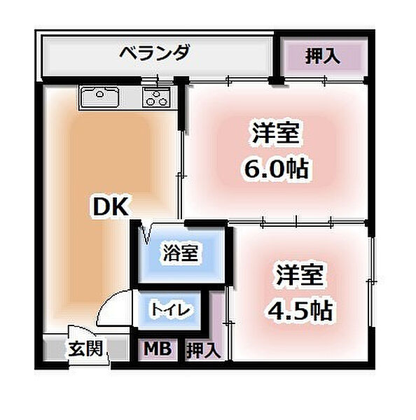 大阪府守口市京阪本通2丁目(賃貸マンション2DK・3階・34.00㎡)の写真 その2