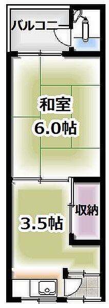 大阪府門真市新橋町(賃貸タウンハウス1K・2階・20.66㎡)の写真 その2