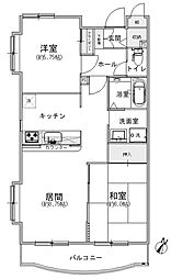 セピアグランシャリオ 2LDKの間取図画像