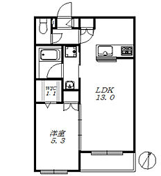 MAISONUI 1LDKの間取図画像