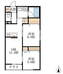 ヘーベルメゾンフェリーチェ 2LDKの間取図画像