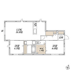 ヘーベルメゾングラン ヴィラ 2LDKの間取図画像