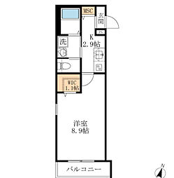 アクシス南浦和 1Kの間取図画像